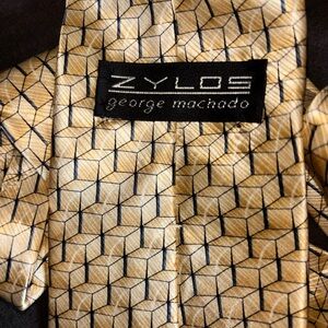 Zylos Gold Geometric Men's Tie